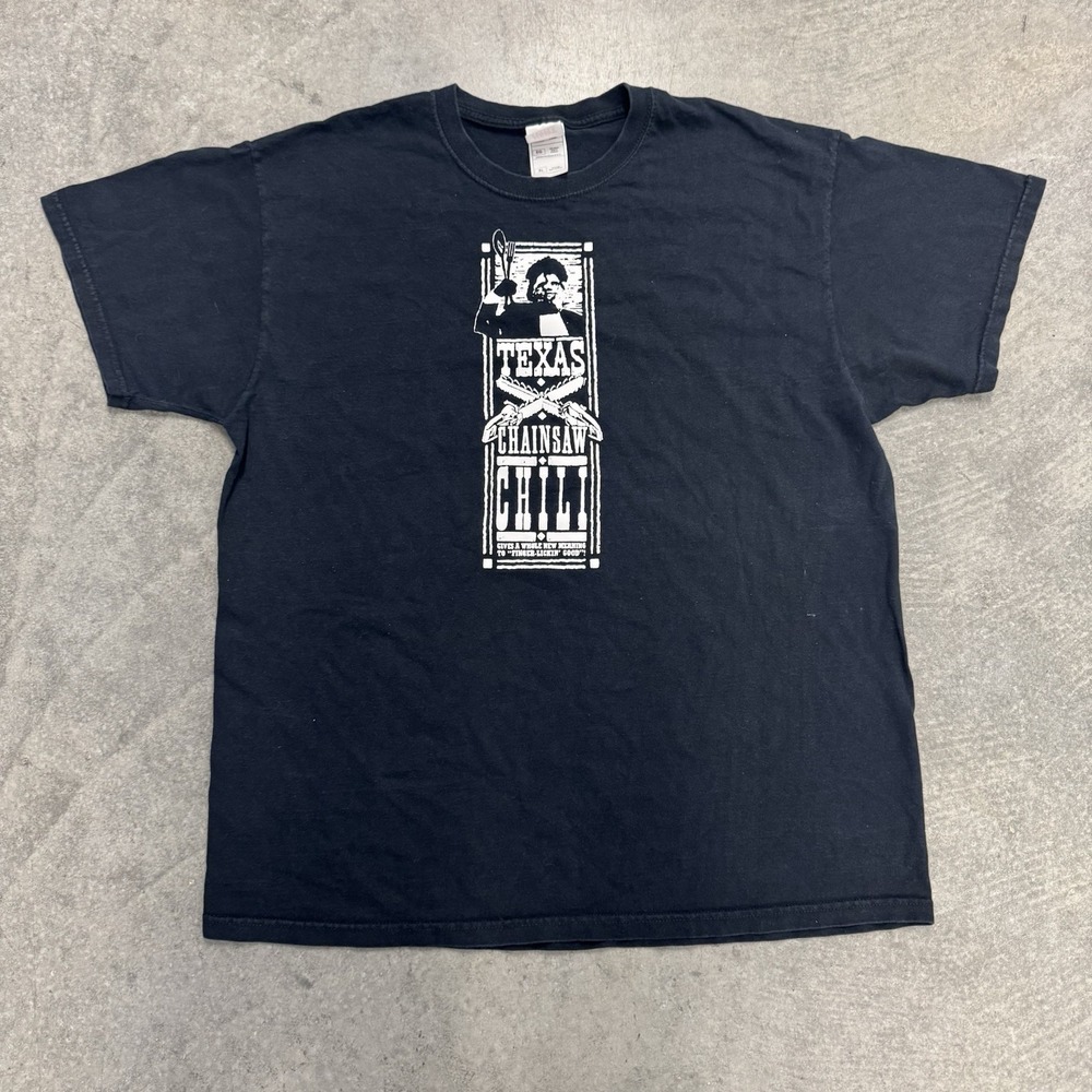 Vintage Texas Chainsaw Black T-Shirt Short Sleeve Graphic XL